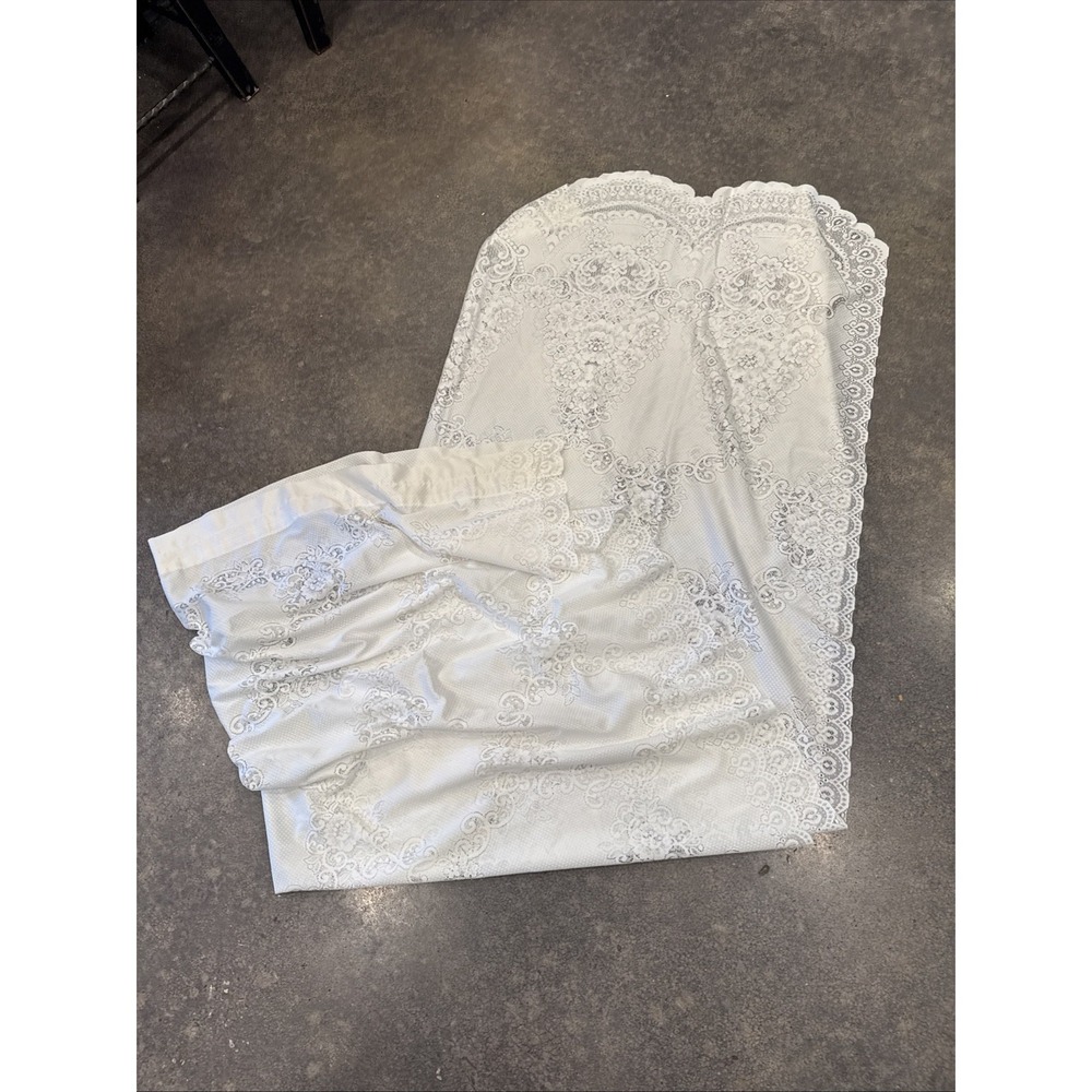 J.c. penney 54x84 inch Lace Panel Rod Pocket Off White / Ecru Scalloped Bottom
